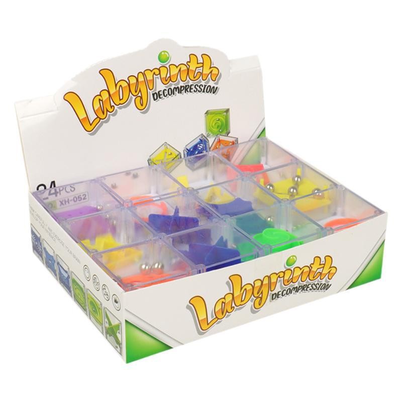 Descomprimir rompecabezas transfronterizos venta caliente mini caja cuadrada equilibrio ball-walking laberinto ball-rolling laberinto juegos de alivio de presión creativo de mano