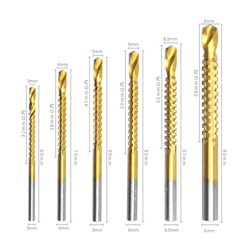 Multifunctional Sawtooth Fluted Cobalt Steel Wood Hole Drilling Guide Drill Bit Set