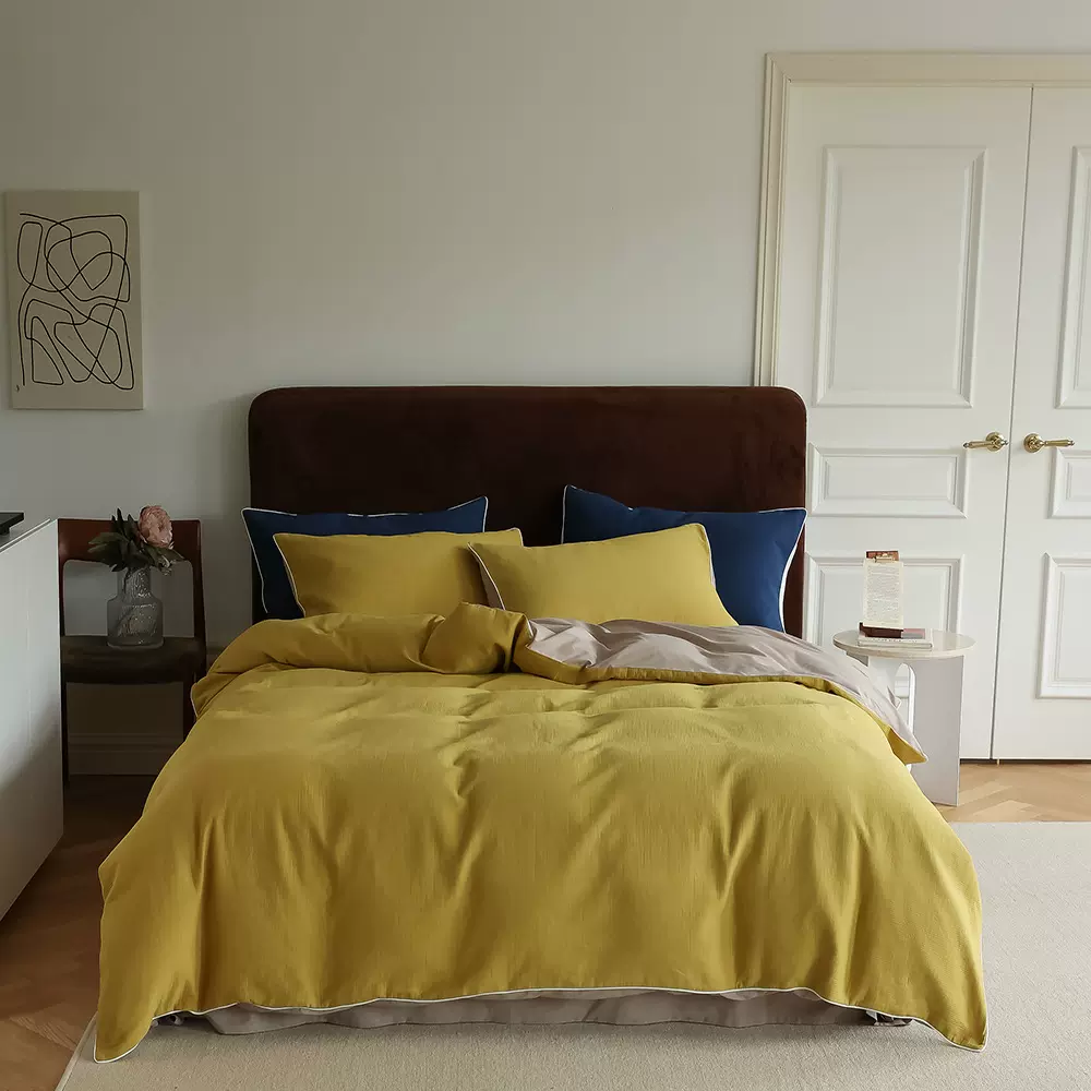 工厂直供跨境四件套亚马出口欧美纯棉长绒棉床上用品多件套定制