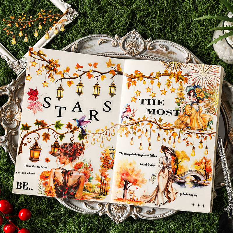 Lámpara estrella de mar Shen paquete de pegatinas de pet transparente a prueba de agua diario de bricolaje pegatinas decorativas pegatinas de luces creativas transfronterizas