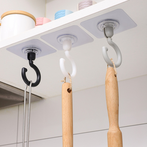 360-degree rotating nail-free, traceless ceiling hook, no punching, large mosquito net curtain adhesive hook, household adhesive coat hook