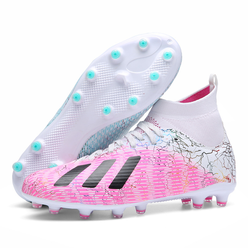 Transfronterizo más el tamaño de los zapatos de fútbol de los hombres de alta superior artificial de hierba larga uñas de Pato Mandarín zapatos transpirables zapatos de entrenamiento para adolescentes y estudiantes