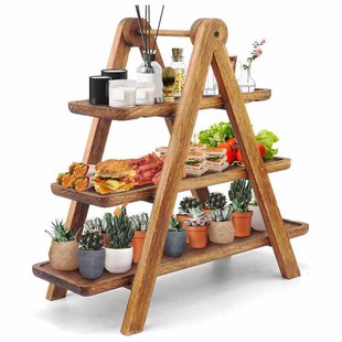 Wooden Stepped Multi-Layer Storage Rack Detachable Figure Collection Jewelry Dessert Display Rack