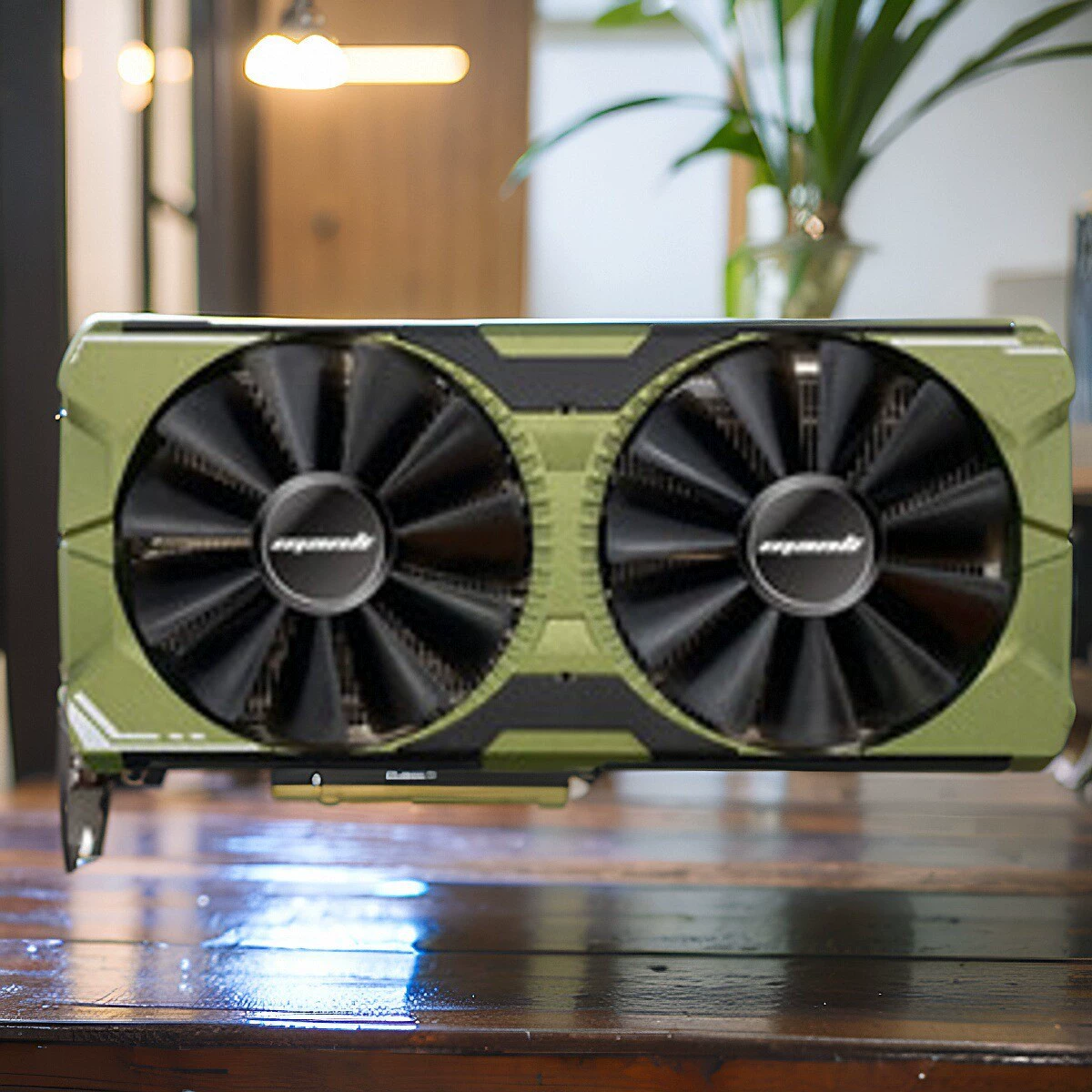 GeForce RTX® 4070 Super 12GB GDDR6X 220W двойной вентилятор зелёный видеокарта Wanli