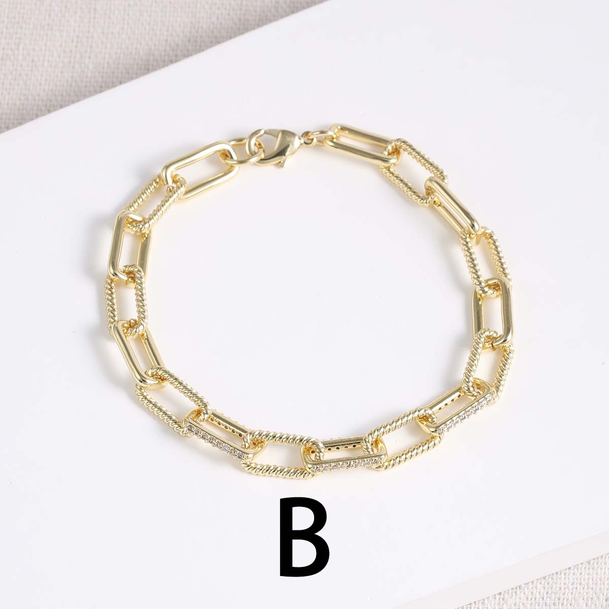 Joyería Al Por Mayor Estilo Simple Estilo Clásico Geométrico Cobre Cadena Portacables Pulsera De Cadena display picture 3