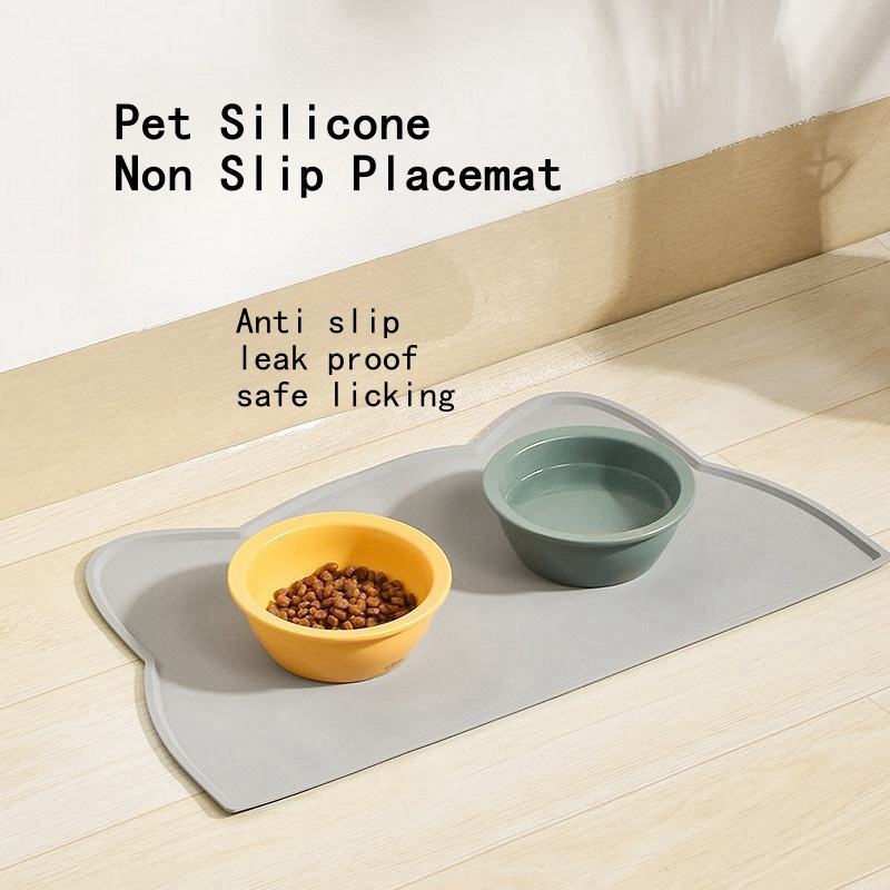 Cross-border best-selling silicone pet feeding mat, non-slip and waterproof, silicone pet feeding pad, pet mat, cleaning floor mat