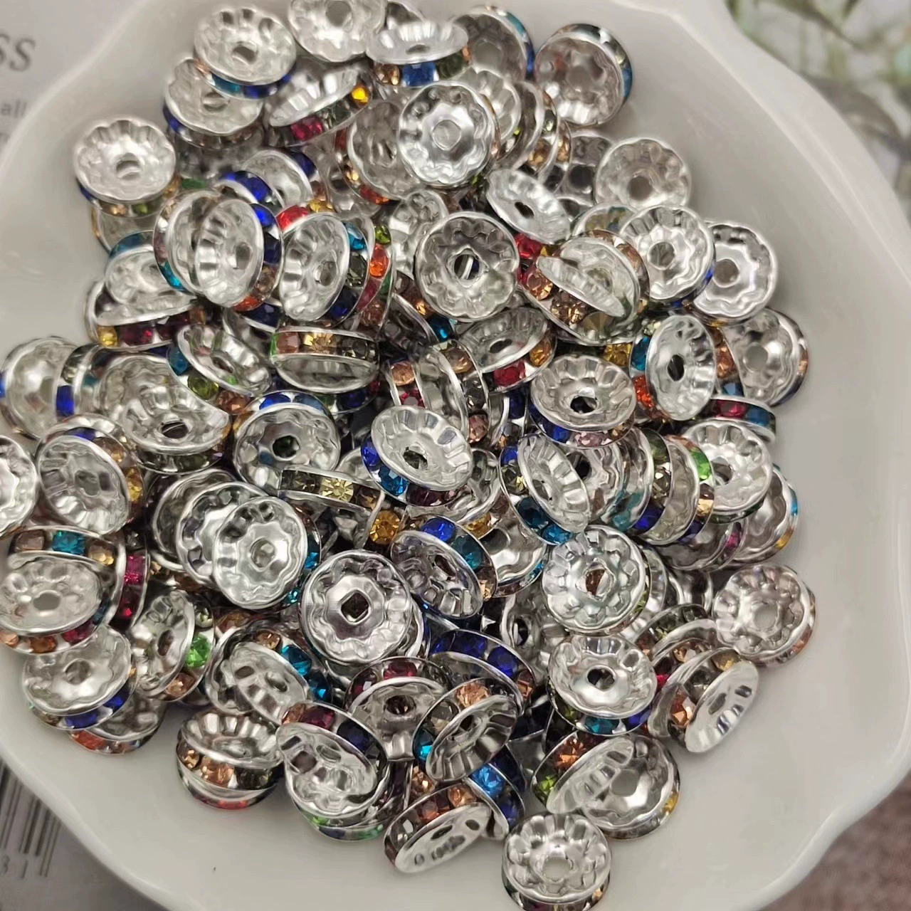 Золото бриллиант прокладка круглое сверлильное кольцо 6mm8mm10mm колесо кусок DIY браслет ожерелье из бисера ювелирные аксессуары