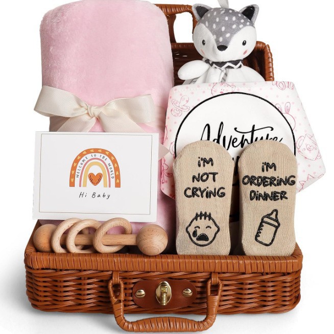 Nuevo bebé canasta juguete calmante regalo regalo de aniversario para recién nacidos