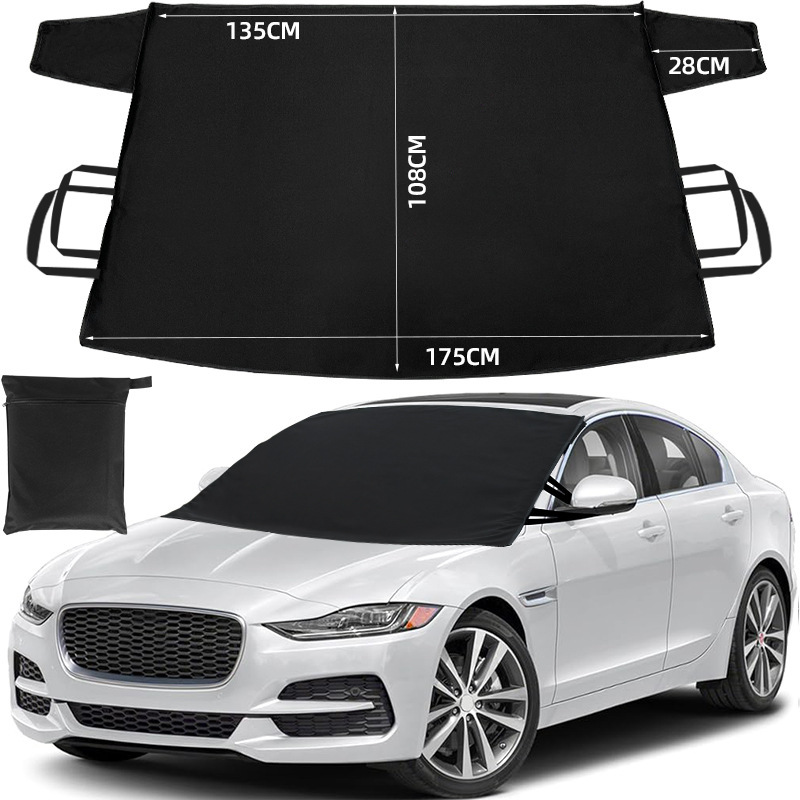 600D Oxford cloth car snow cover for front windshield, anti-snow, anti-freeze, anti-frost, winter car cover, summer sunshade