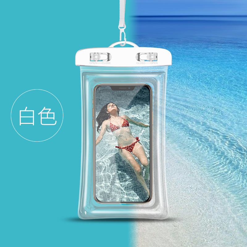 Bolsa de aire a prueba de agua de tres plegadas para teléfonos móviles bolsas de aire de natación bolsas de agua caliente cubierta de sello cubierta de buceo pantalla táctil rafting take-out al por mayor