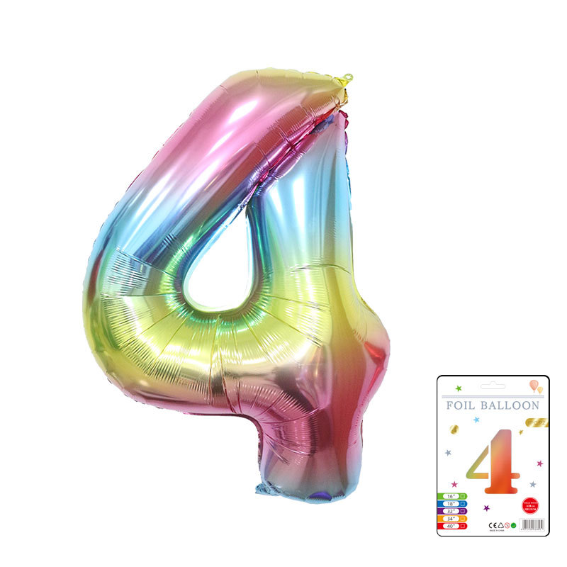 Globo digital de 32 pulgadas, embalaje de tarjeta de papel independiente, versión estadounidense, película de aluminio delgada, embalaje fino, papel de aluminio, globo de cumpleaños