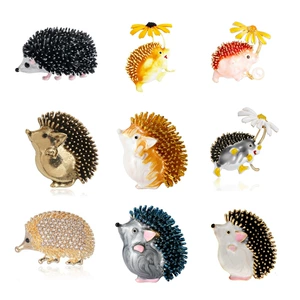 Creative Enamel Hedgehog Brooch Fashion Clothing Accessory Brooch Decoration Fixed Anti-Exposure Accessory Fashion in Stock