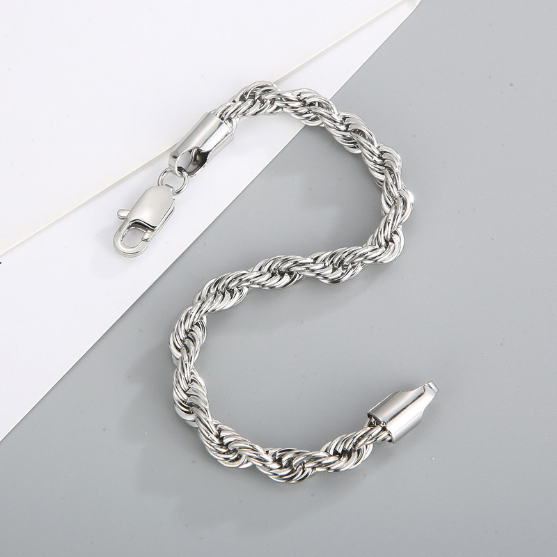 44g Weight Titanium Steel Pendant Material Bracelets Classification Titanium Steel Chain Material 1 Piece Quantity Holiday, Daily Occasion Titanium Steel Material Geometric Pattern Unisex Gender Plating Design Basic, Modern Style, Classic Style Style Basic Modern Style Classic Style Geometric Titanium Steel Bracelets In Bulk 3