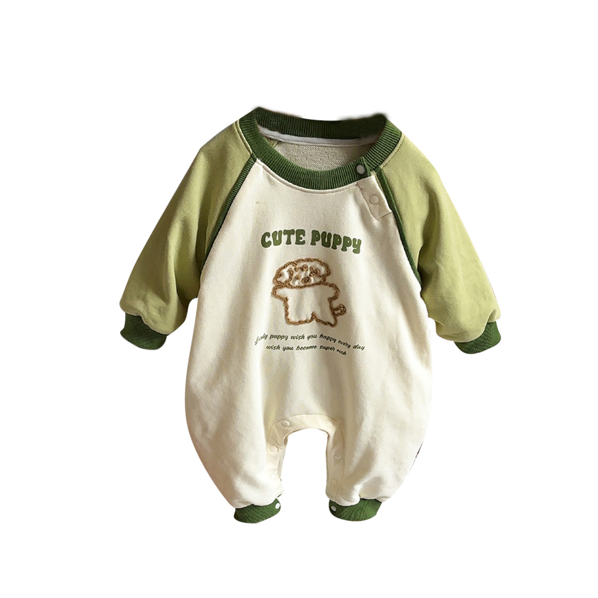 Primavera nuevo estilo bebé mono recién nacido dibujos animados casual cuello redondo mameluco de manga larga ropa de casa ropa de escalada