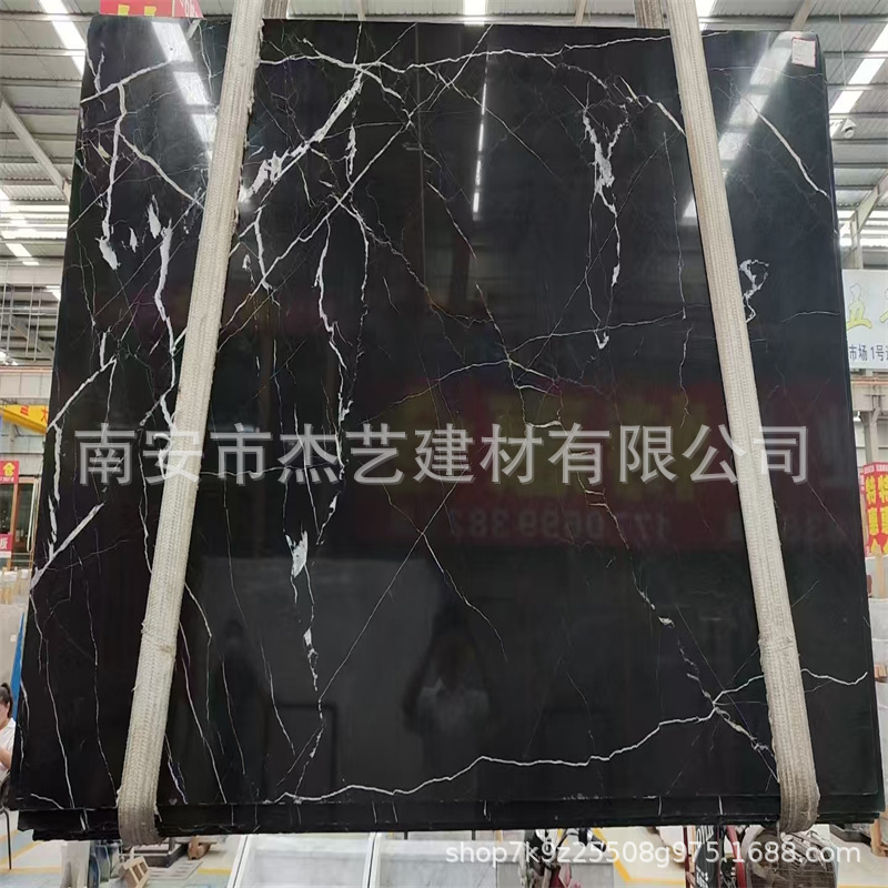 Black and White Root Natural Marble Black Background Wall Stair Installation Home Decoration Bathroom Sink Stone Wholesale Custom