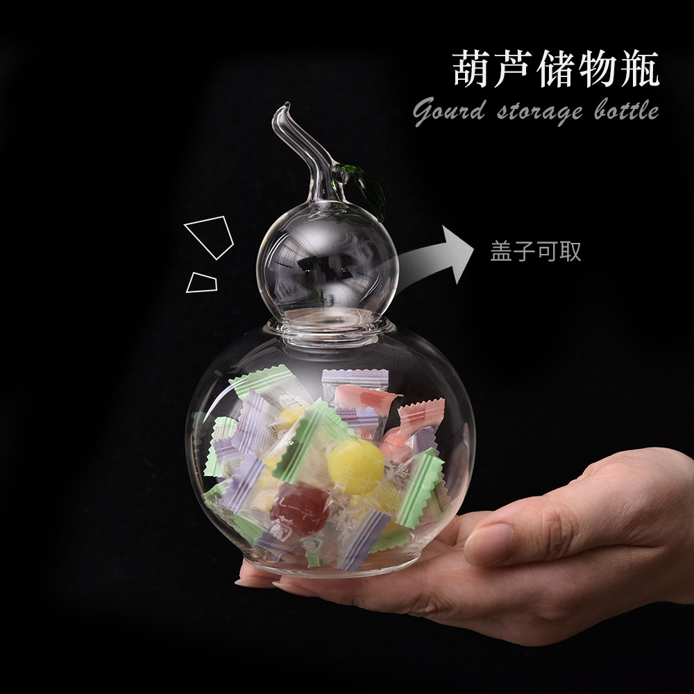 Caja de dulces de calabaza creativa con tapa casera de bocadillos de almacenamiento de celda de alto valor de cara botella de almacenamiento de calabaza de color