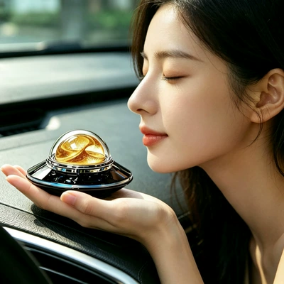 Car Perfume Solar-Powered Rotating: Perfplant seat