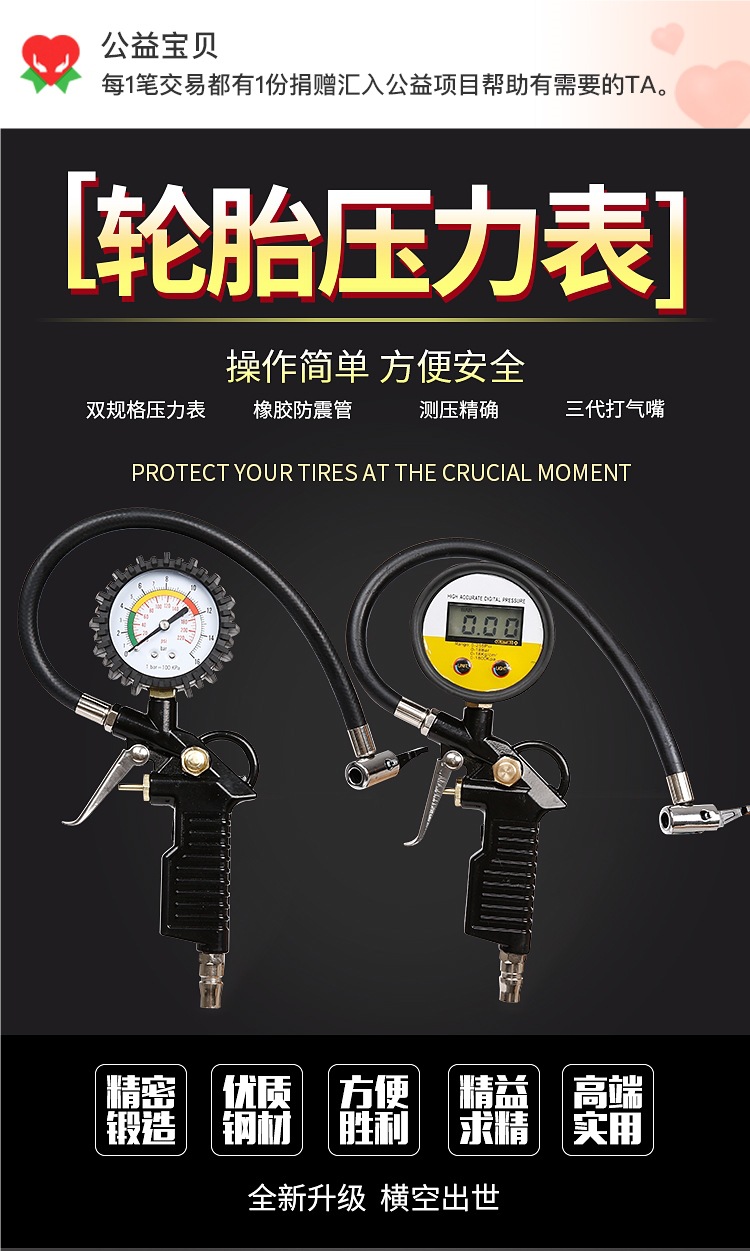 Air Pressure Gauge Tire Pressure Gauge with Inflatable Car Tire Pressure Gauge Inflatable Gauge Tire Pressure Monitor Tire Pressure Gun Inflator Gauge