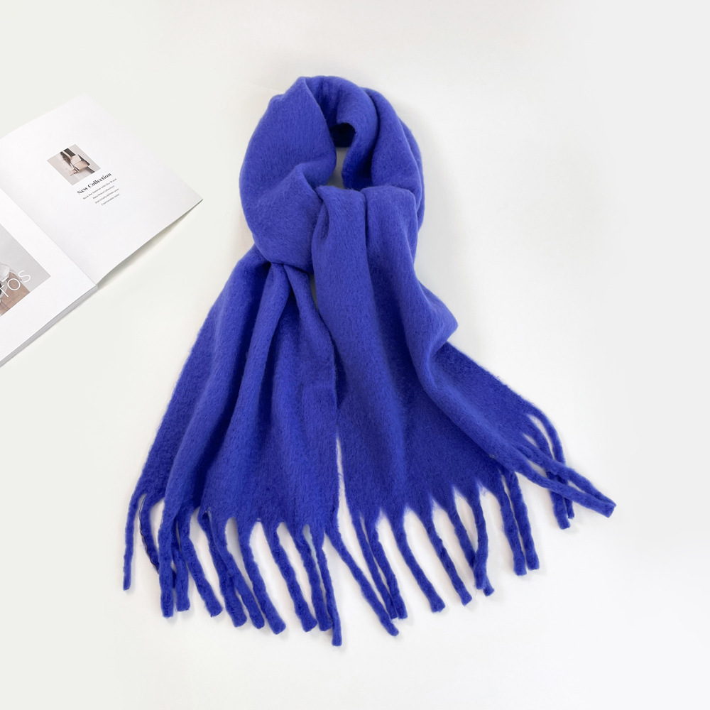 Women's Streetwear Solid Color Mohair Scarf display picture 1