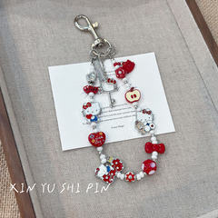 卡通可爱HelloKitty猫咪金属手机链重工设计挂绳时尚高级感包挂饰