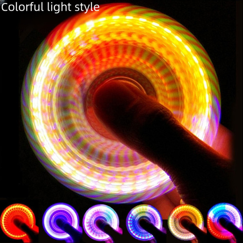 Rainbow Flash Fingertop Gyro - Night Market Square Toy for Children and Adults, Rotating Stress Relief, Glowing 32-Color Lights