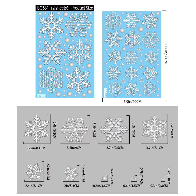 亚马逊圣诞贴纸立体金色雪花静电贴圣诞派对用品冬季粉色雪花窗贴|undefined