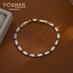 真金电镀微镶锆石气质手饰品女2024年新款锆石爪链手链饰品批发