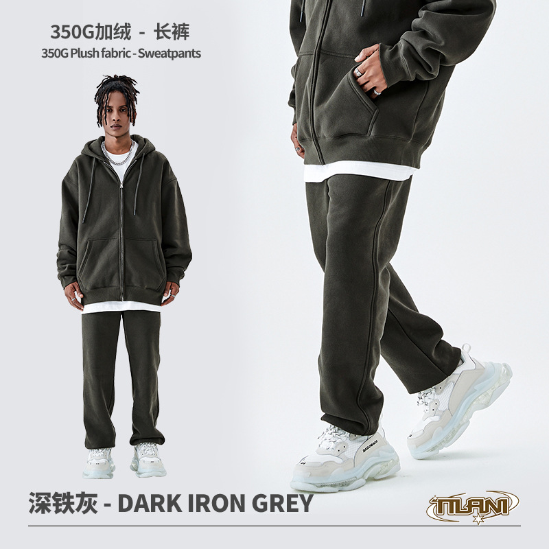 TILANI suéter de los hombres transfronteriza traje deportivo casual moda suéter de color sólido de los hombres y las mujeres simple cremallera Sudadera con capucha