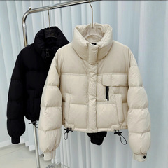 羽绒服女短款2025新款韩版立领简约加厚小个子洋气面包服外套爆款