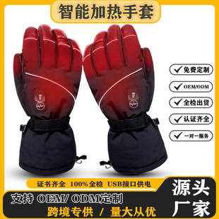 Cross-Border Heating Gloves Outdoor Skiing and Riding Thickened Electric Heating Gloves Touch Screen Charging Cold-Proof Heating Gloves for Men and Women
