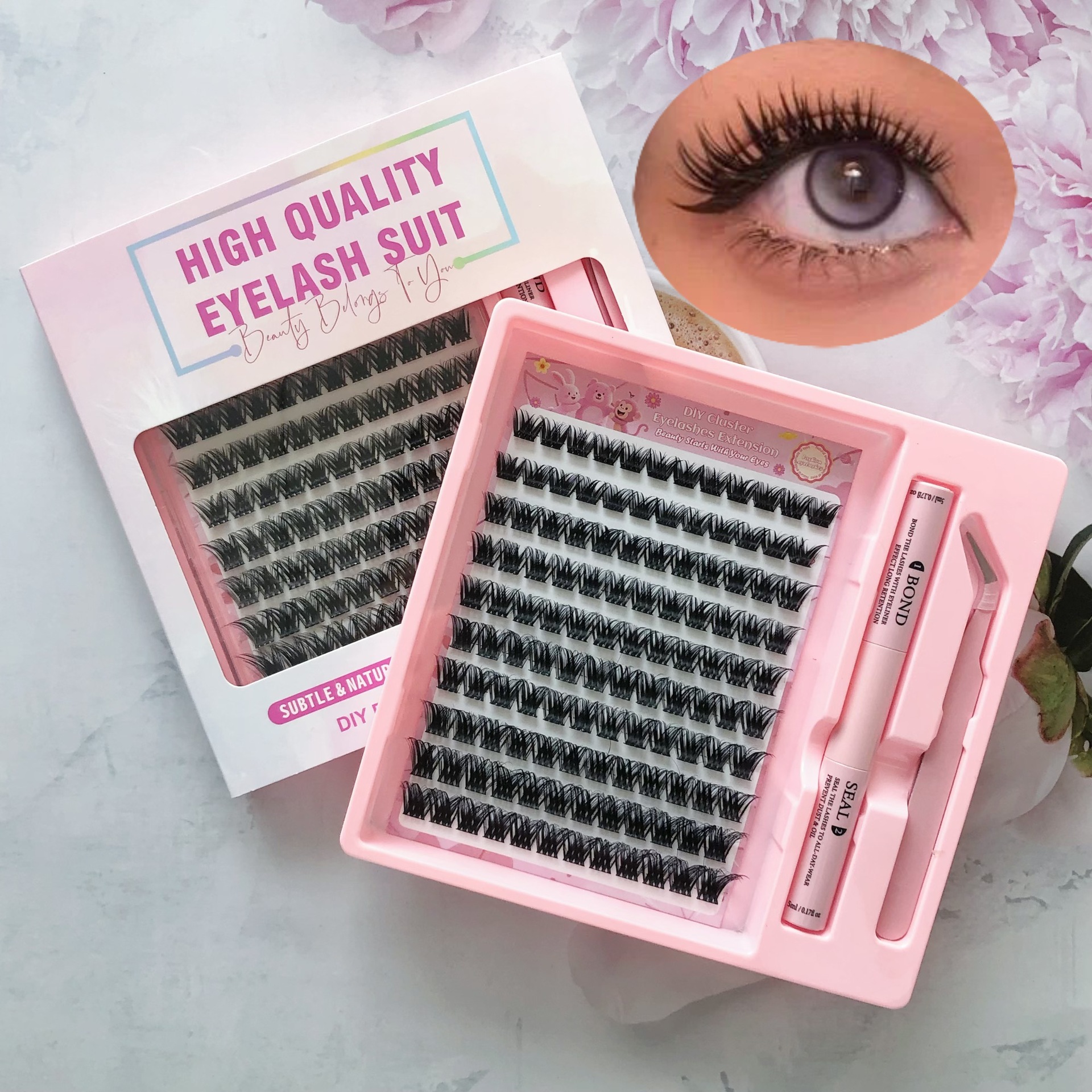 Transfronterizas pestañas falsas 30 - 100D comercio exterior caja de pestañas gruesas con pinzas de pegamento conjunto de pestañas falsas