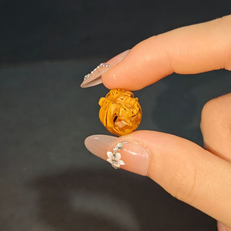 手工山桃核雕刻吊坠桃篮花筐锁桃木篮手链编红绳婴儿童宝宝饰品|undefined