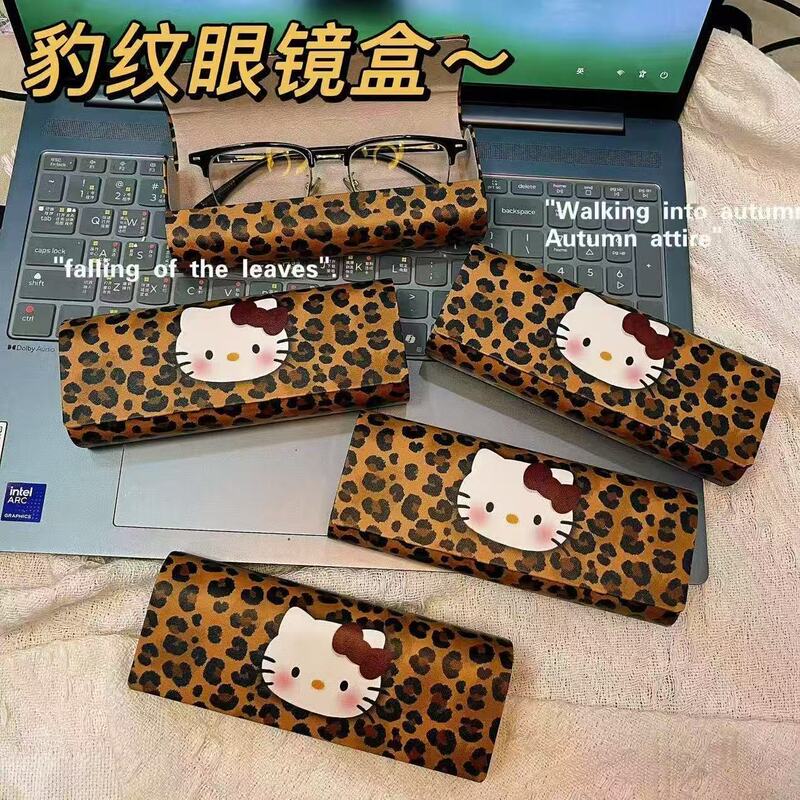 Cross-border leopard print magnetic eyeglass case KT high aesthetic simple pressure-resistant portable universal eyeglass storage case for students