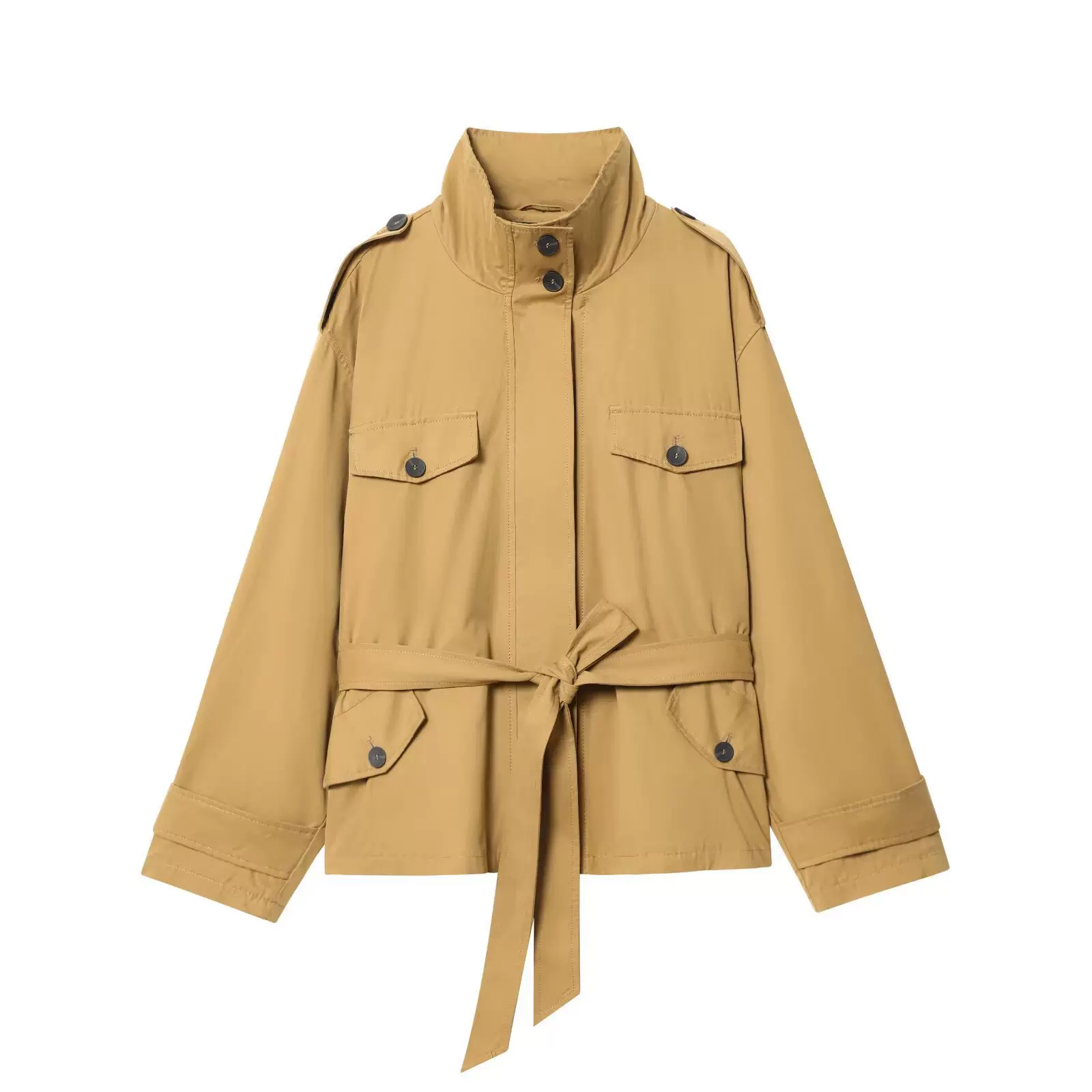 法式外贸跨境秋季爆款2025欧美ins风气质优雅女装风衣外套