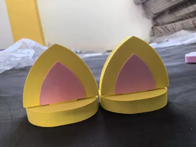 Car Decoration Stickers Ears Cat: Other Automotive Exterior Supplies - yellow-powder
