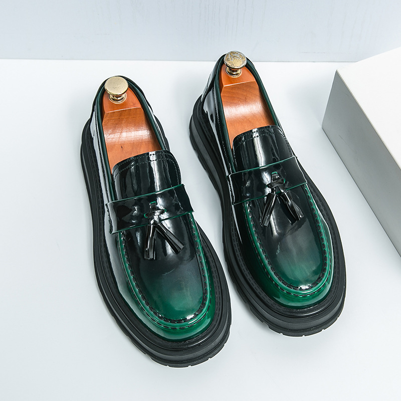 Herren Leder Business Slipper Britischer Stil Arbeitsschuhe_voghion.com