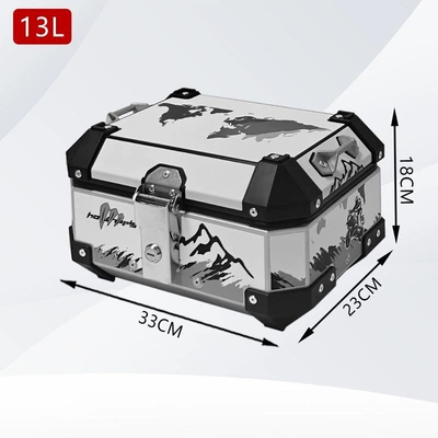 for motorcycle, small size, Motorcycle trunk - 13l-white-landscape-sticker-luxurious-lining