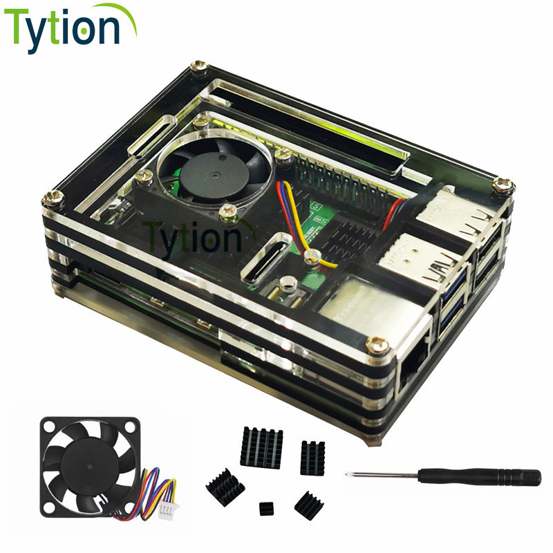 Raspberry Pi 5 Shell 9-layer acrylic protective shell with JST4 needle speed control hot fan CPU cooling heat sink Raspberry Pi 5 Shell 9-layer acrylic protective shell with JST4 needle speed control hot fan CPU cooling heat sink