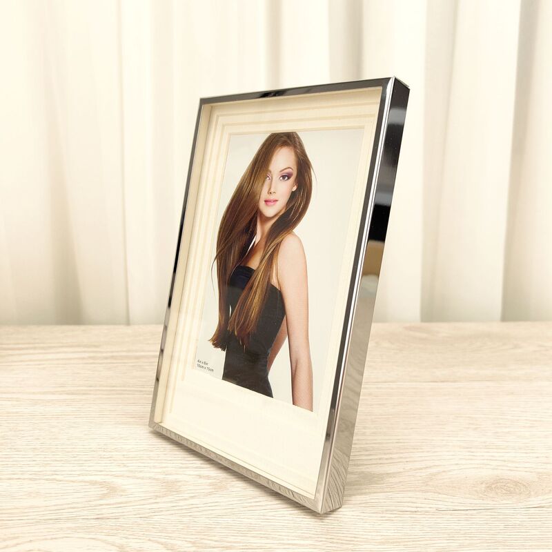 Wholesale stainless steel silver edge photo frame table decoration photo with cardboard children pregnant women Photo wedding photo studio photo