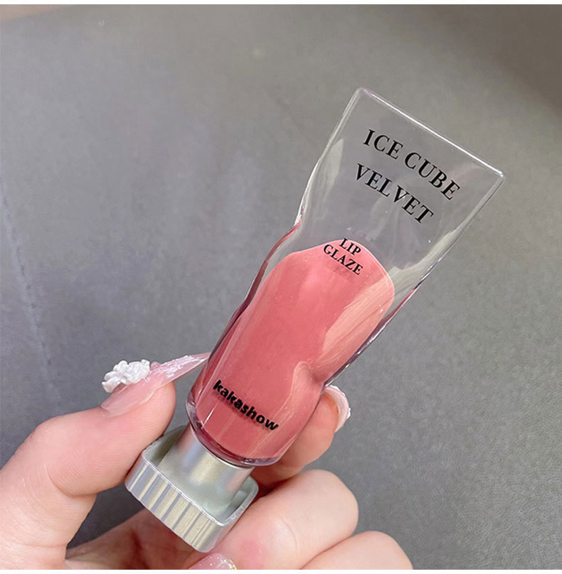 kakashow ice cube velvet Lip gloss matte finish Red Lip gloss transparent pigment whitens and is not easy to stick to the lip mud undefined