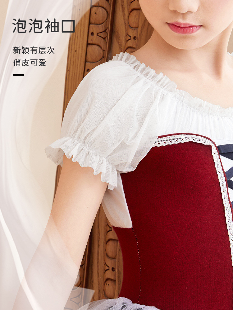 Ropa de baile para niños, falda de práctica de ballet, falda de princesa linda y versátil, falda tutú de estilo coreano, ropa de actuación corporal de baile image 4