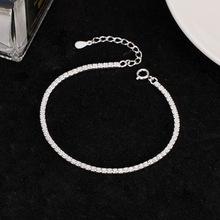 S925银闪钻单排满锆石手链女轻奢高级感时尚通勤配饰厂家一件代发