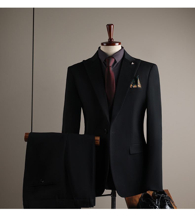Slim Fit Business Suit For Men Professional Formal Wedding Attire_voghion.com