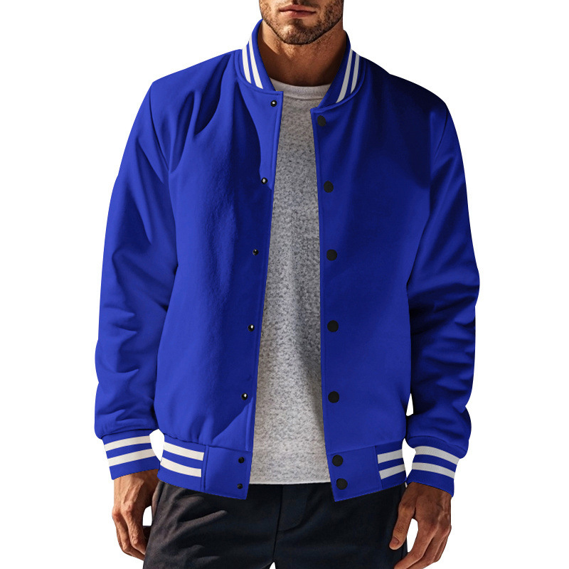 Nuevo transfronterizo europeo y americano Amazon TK otoño y invierno estilo americano pesado engrosado decoración de rayas de cuello de pie chaqueta deportiva casual