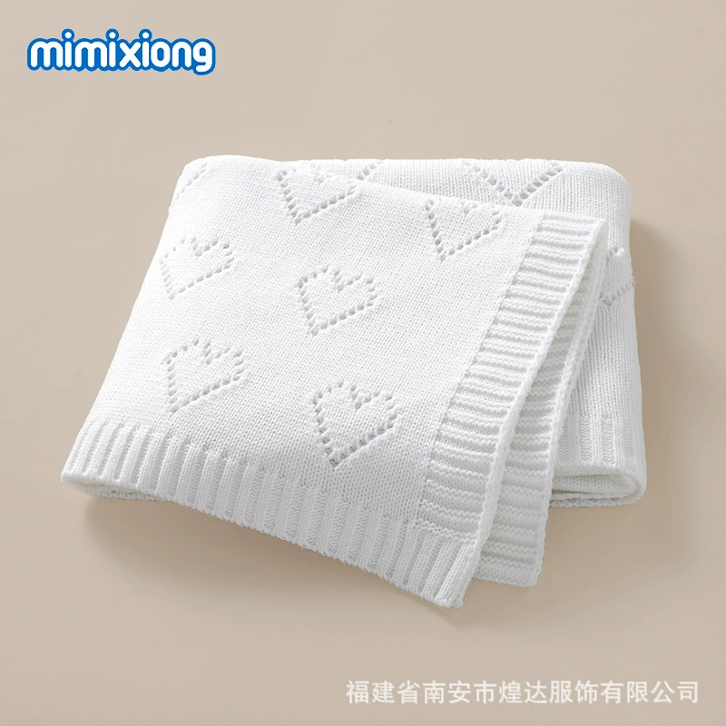Вязаное детское одеяло (mimixiong) с рисунком сердечек, лёгкое, в нескольких цветах