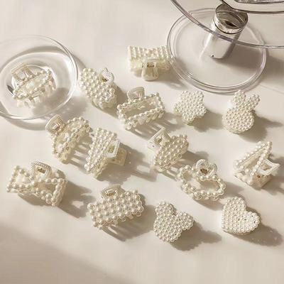 珍珠发夹洗澡抓夹韩版新款泫雅同款一体式珍珠发夹网红2021新款