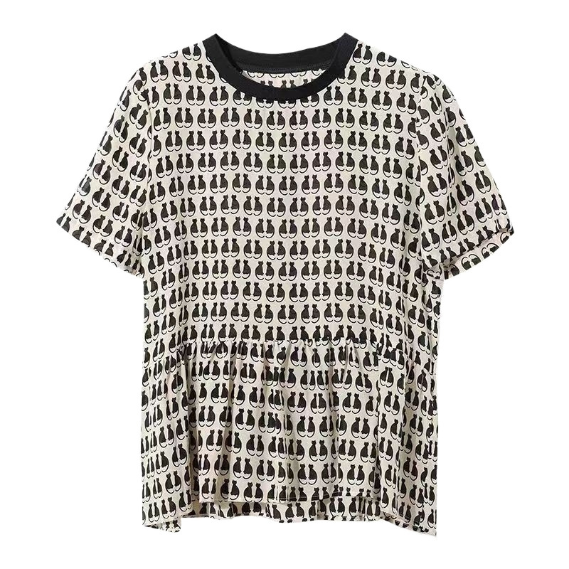 2024 fashionable large-size chiffon belly-covering chiffon shirt…
