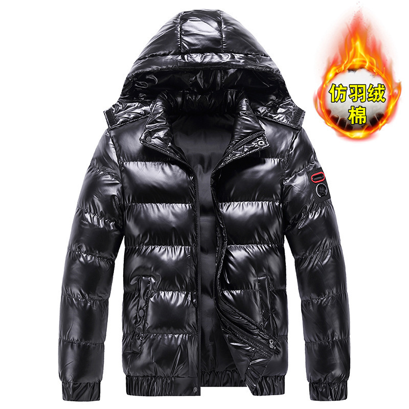 Down cotton-padded jacket men's 2021 autumn and winter casual hooded warm stylish cotton-padded jacket