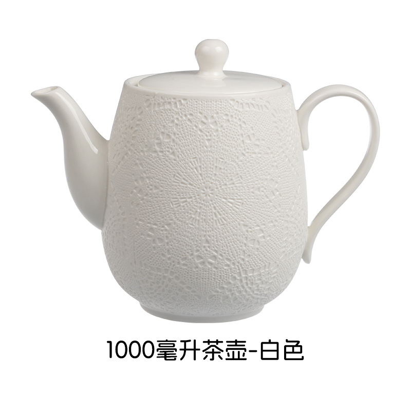 Relieve suave y fácil de limpiar estilo nórdico minimalista elegante romántico encaje cubiertos de cerámica set