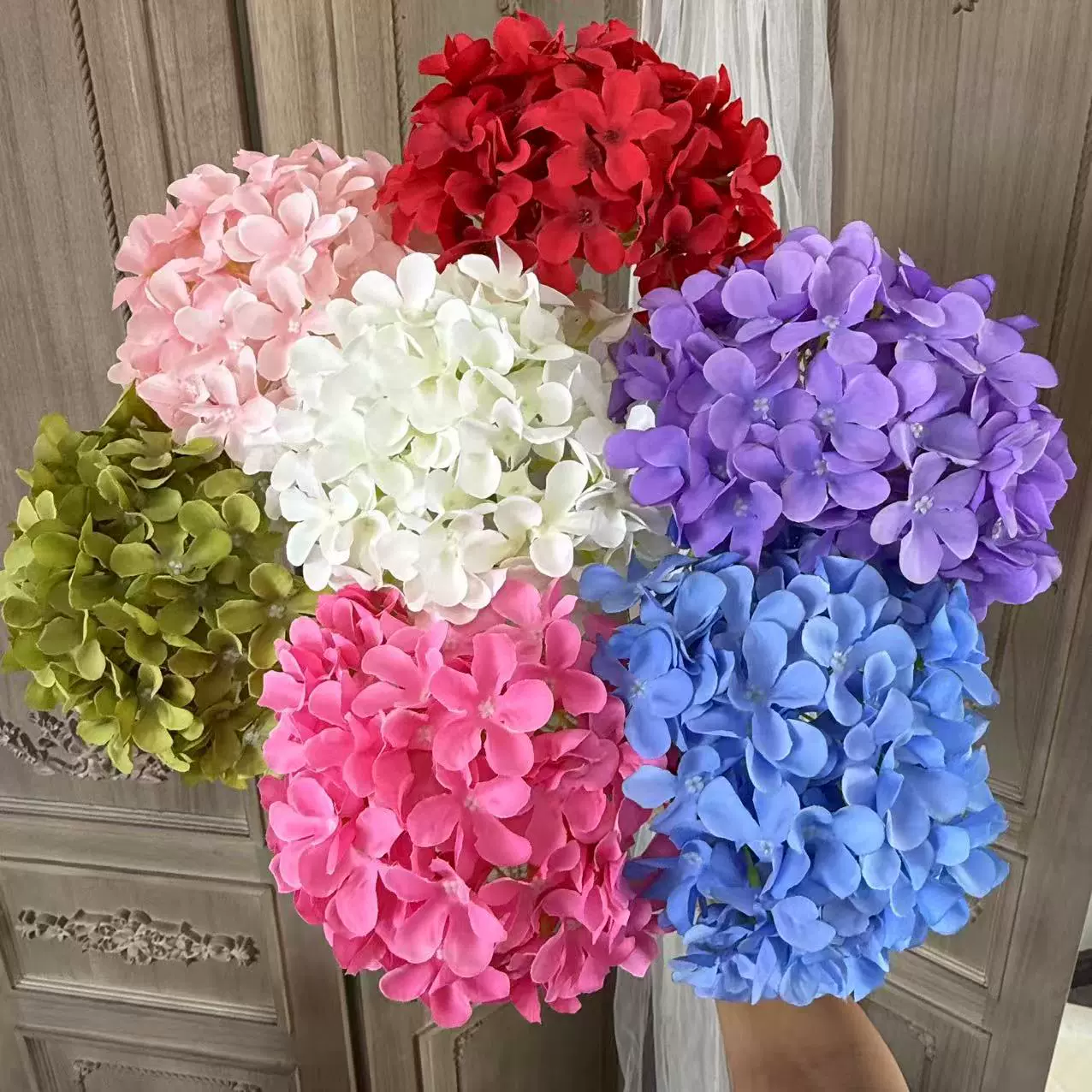 单支绣球婚庆仿真花婚礼场景布置假花diy材料花墙花排插花地排花